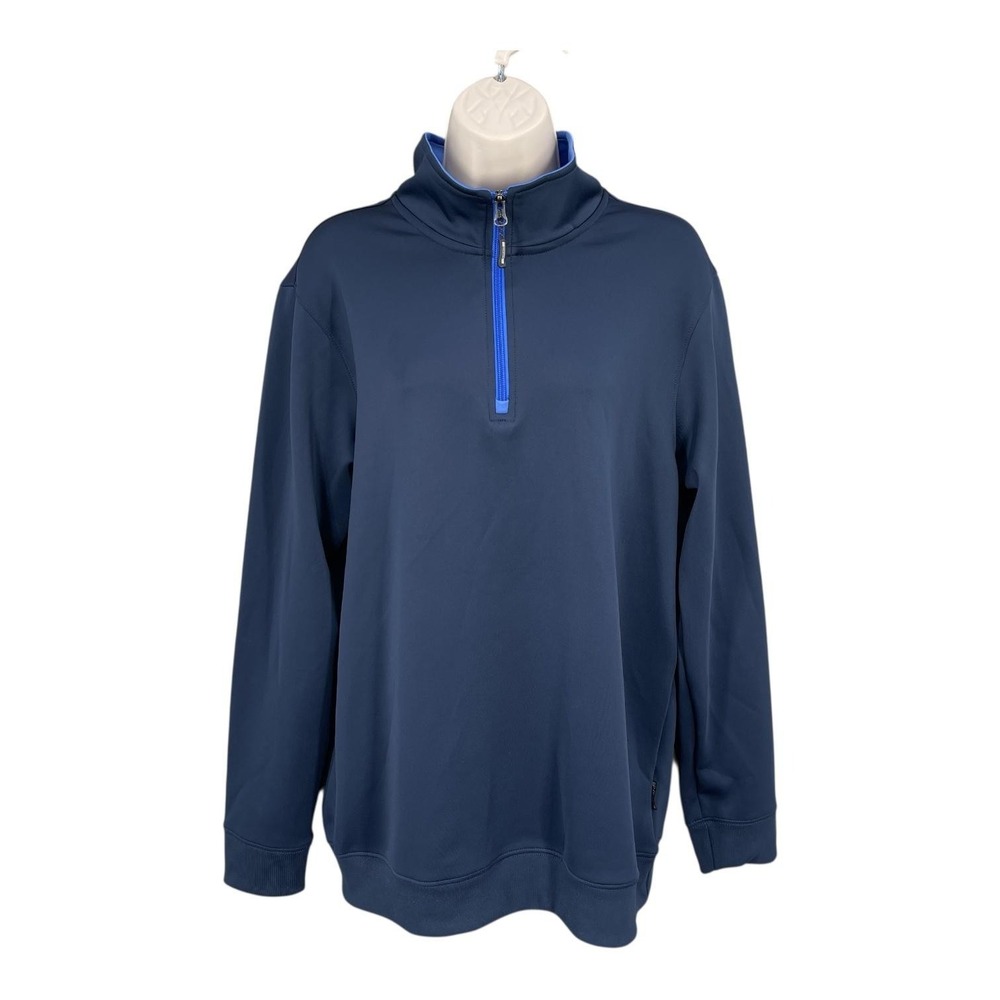 Edwards Quarter Zip Pullover Men Performance Athleisure Gym Stretch Size M Blue